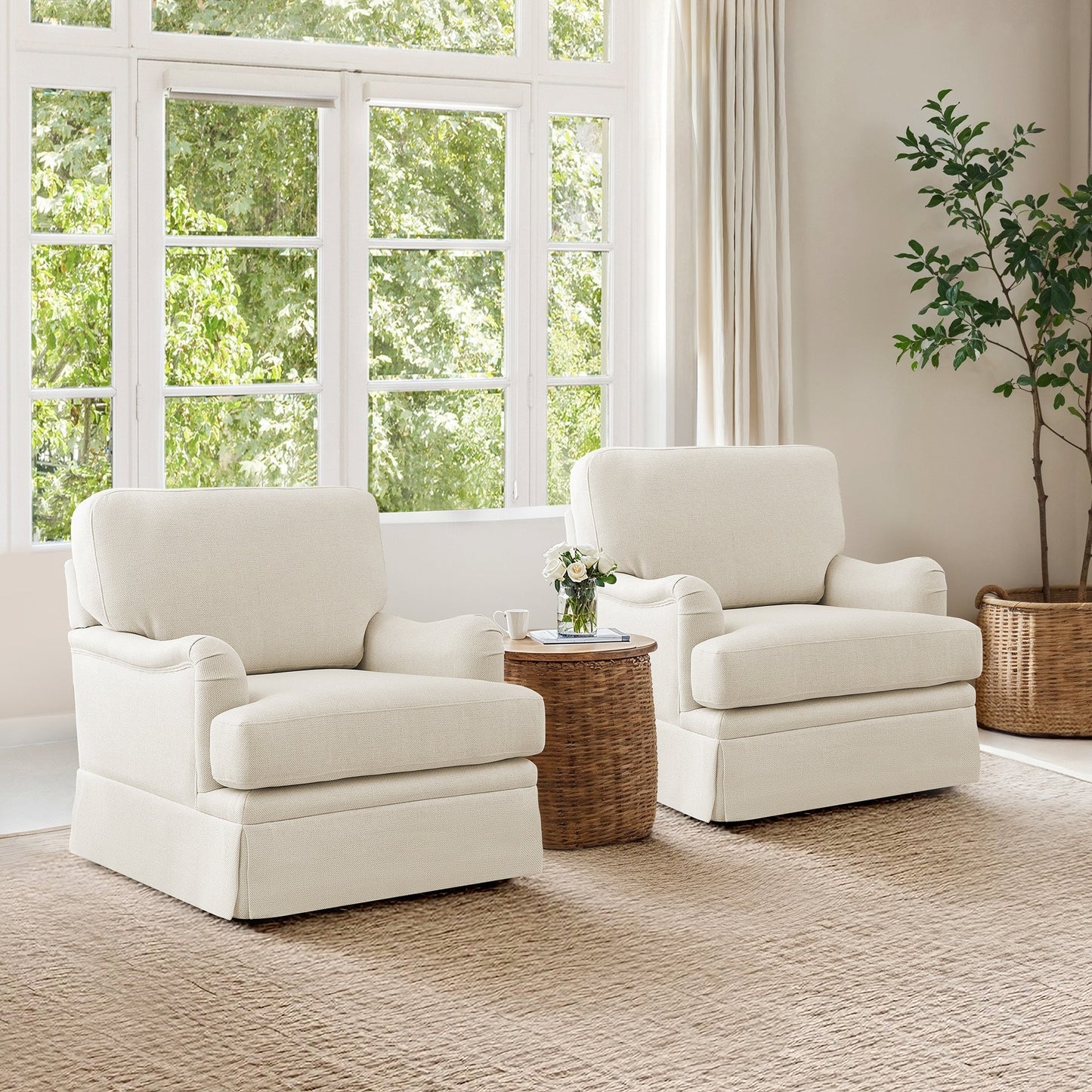 Poltrona girevole in tessuto con divano singolo LUE BONA, poltrona singola per soggiorno