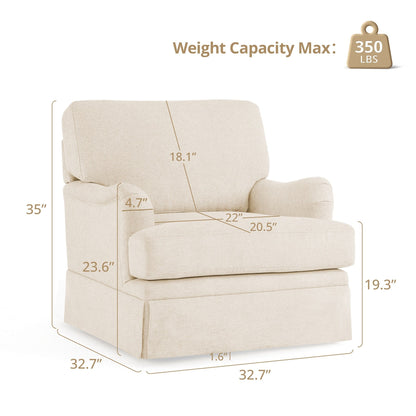 Poltrona girevole in tessuto con divano singolo LUE BONA, poltrona singola per soggiorno