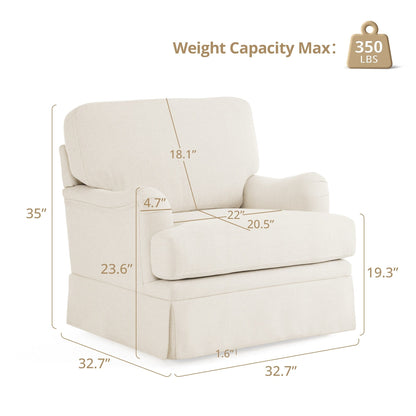 Poltrona girevole in tessuto con divano singolo LUE BONA, poltrona singola per soggiorno