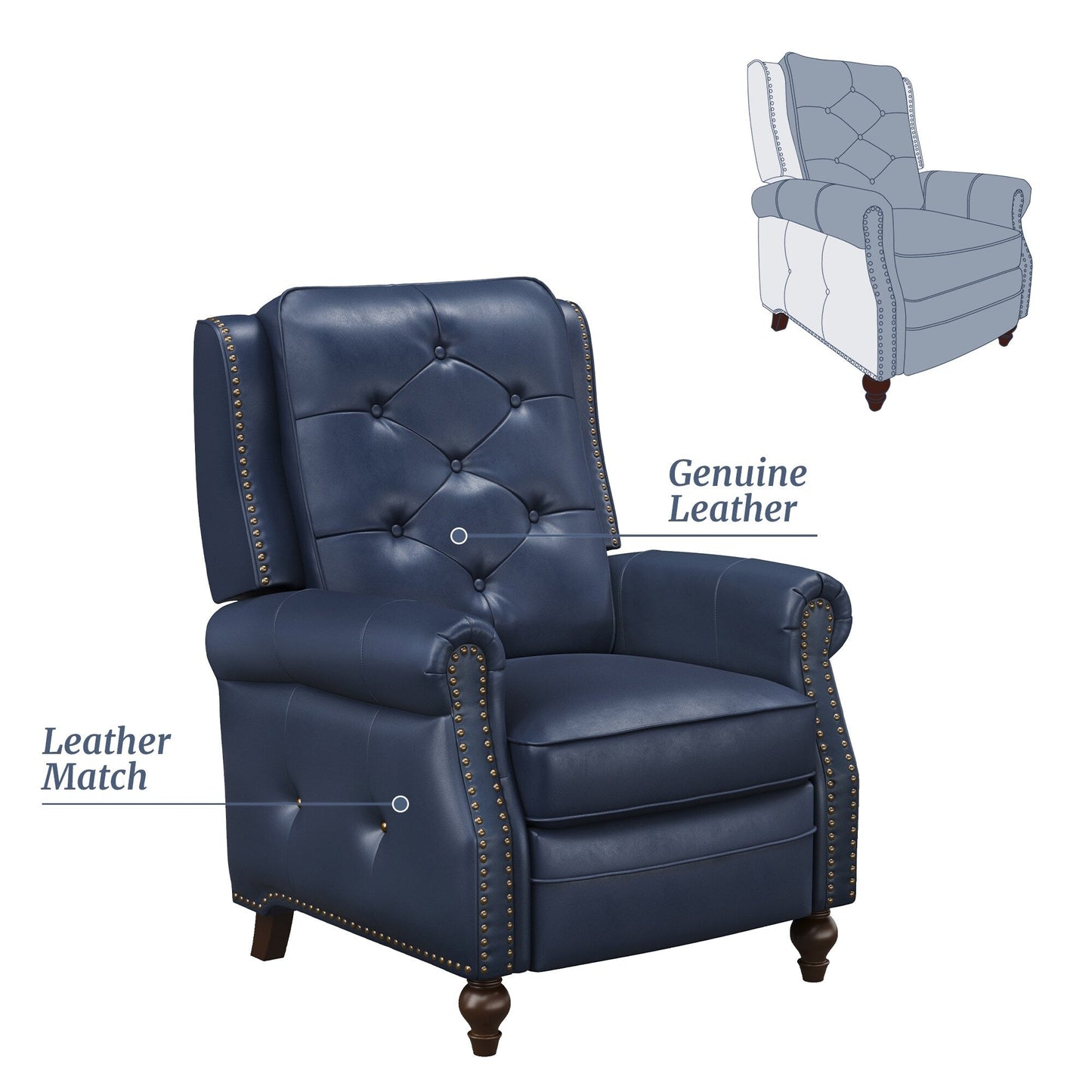 Poltrona reclinabile in pelle LUE BONA, set di 2 poltrone per soggiorno