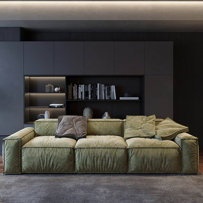 Divano quadrato 110'' Masha Velvet a quattro posti per soggiorno Divano-letto