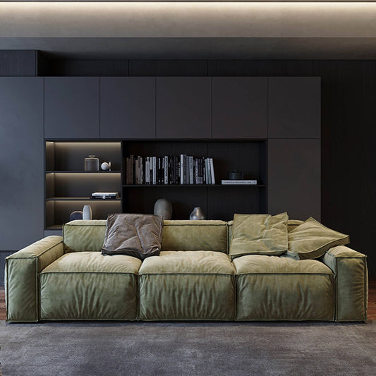 Divano quadrato 110'' Masha Velvet a quattro posti per soggiorno Divano-letto