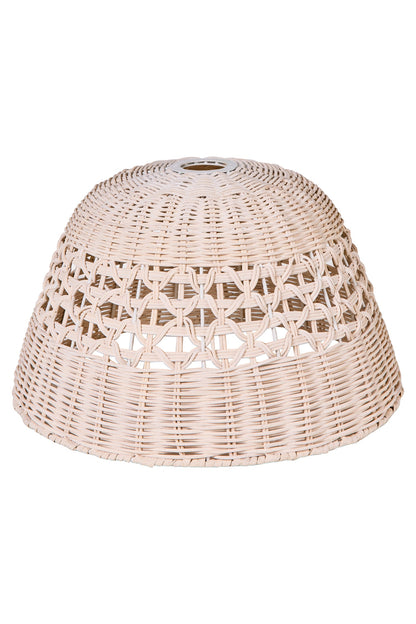Lumiere - Lampadario Cappello In Midollino Traforato Bianco