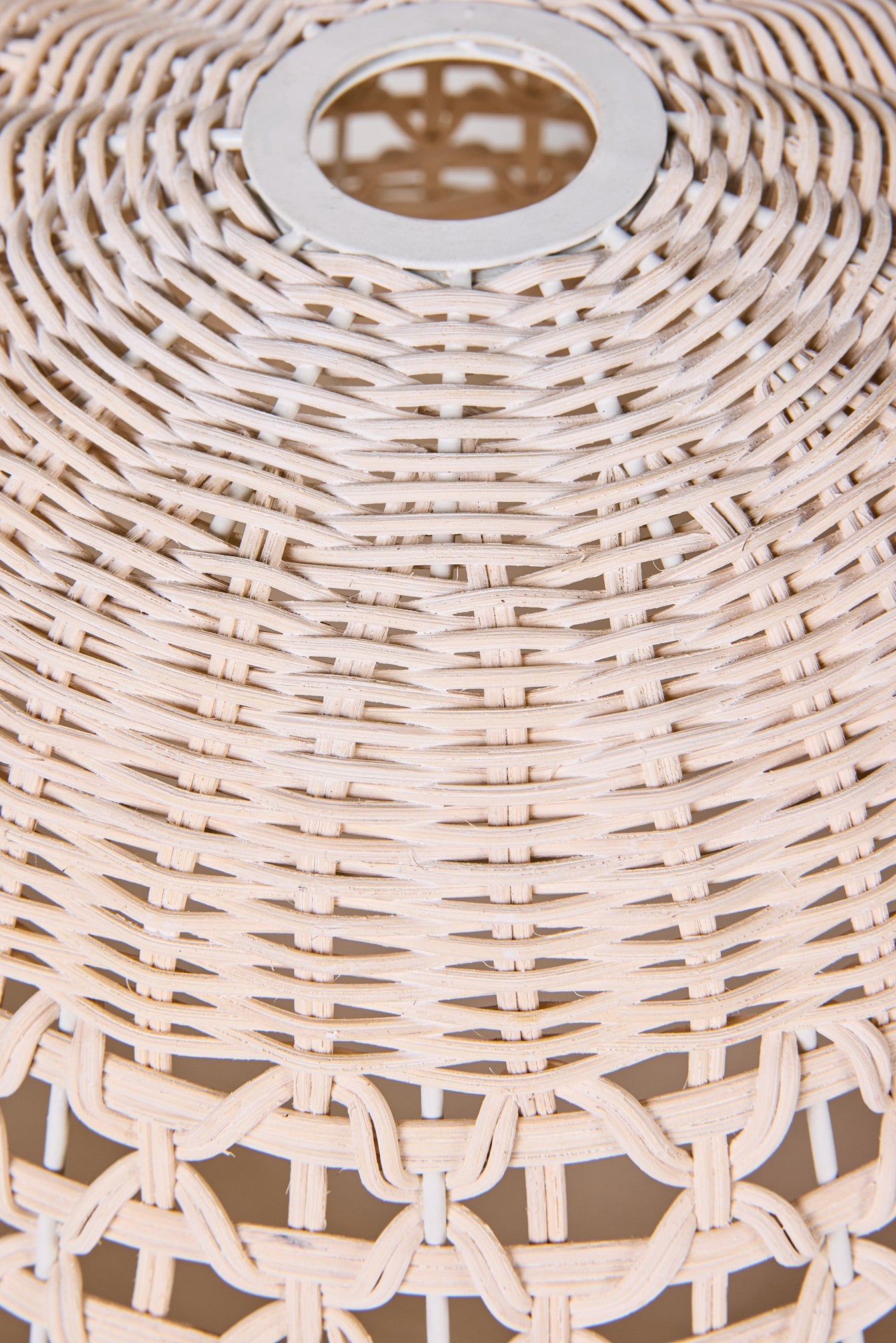 Lumiere - Lampadario Cappello In Midollino Traforato Bianco