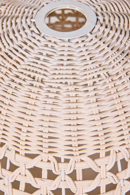 Lumiere - Lampadario Cappello In Midollino Traforato Bianco