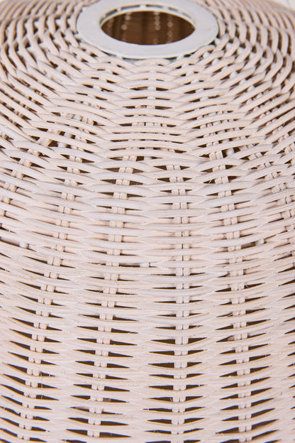 Lumiere - Lampadario Cappello In Midollino Bianco