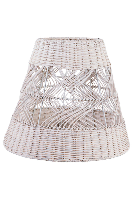 Lumiere - Cappello Lampadario Cilindro Medio Midollino Bianco