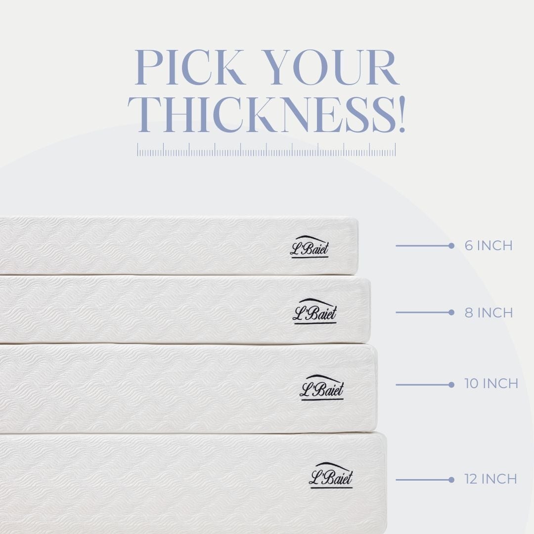 Materasso in memory foam L'Baiet 8 Gel / Letto in una scatola / Medio-rigido / Tecnologia Comfort traspirante con gel rinfrescante