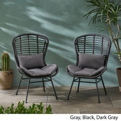 Sedie da esterno in vimini La Habra (set da 2) di Christopher Knight Home