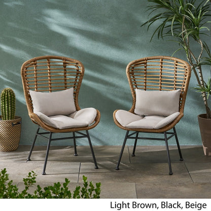 Sedie da esterno in vimini La Habra (set da 2) di Christopher Knight Home