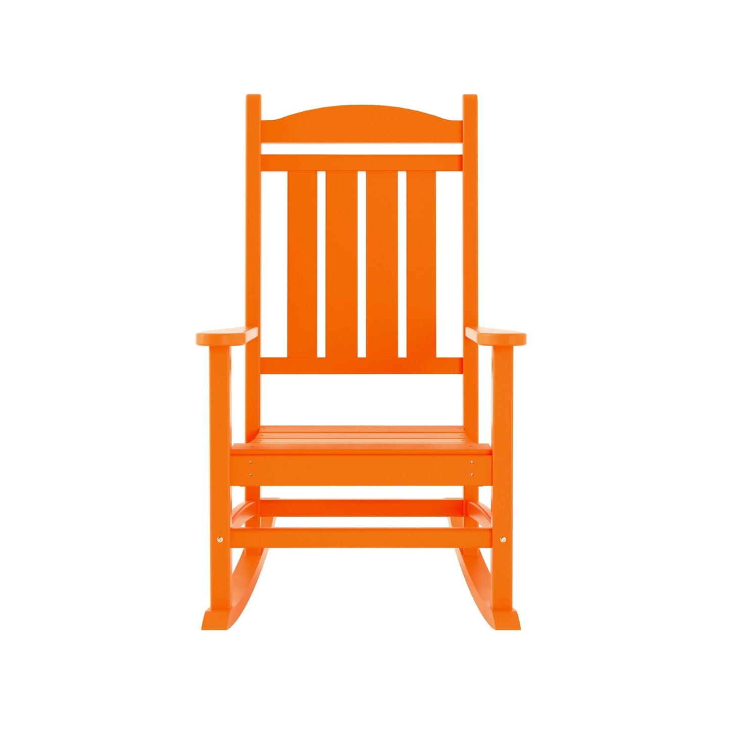 Sedie a dondolo da esterno per patio Polytrends Laguna HDPE adatte a tutte le stagioni con tavolino laterale (set da 3 pezzi)