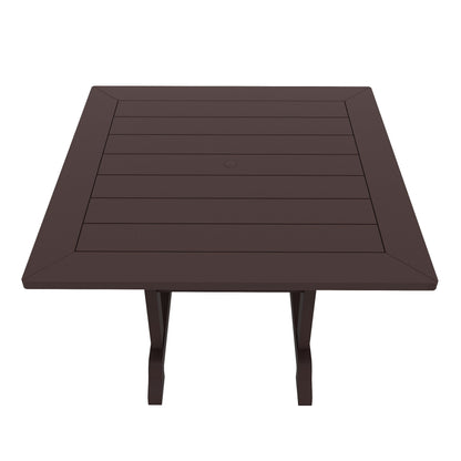 Polytrends Laguna Hdpe Set da pranzo per esterni, adatto a tutte le stagioni, con tavolo quadrato e poltrone (set da 5 pezzi)