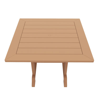 Polytrends Laguna Hdpe Set da pranzo per esterni, adatto a tutte le stagioni, con tavolo quadrato e poltrone (set da 5 pezzi)