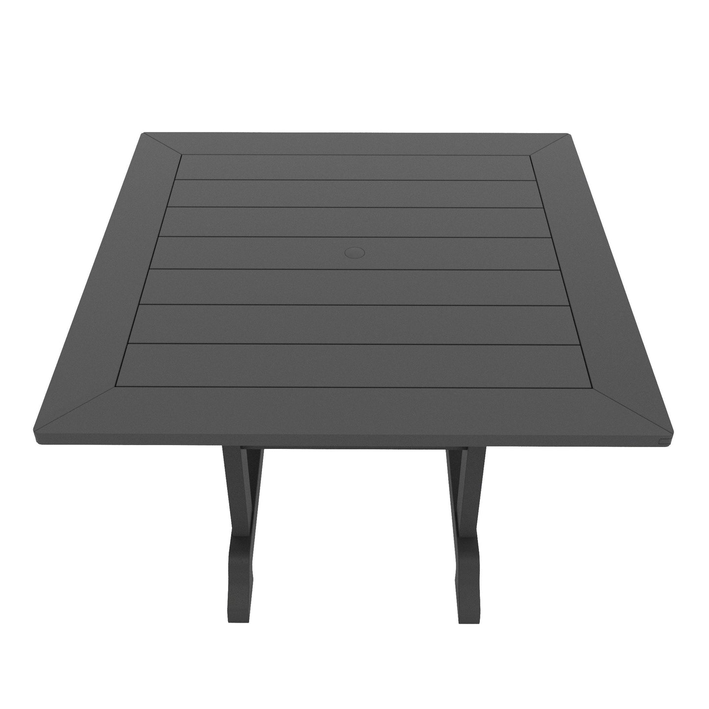 Polytrends Laguna Hdpe Set da pranzo per esterni, adatto a tutte le stagioni, con tavolo quadrato e poltrone (set da 5 pezzi)