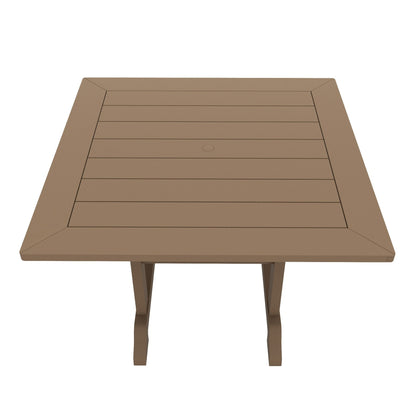 Polytrends Laguna Hdpe Set da pranzo per esterni, adatto a tutte le stagioni, con tavolo quadrato e poltrone (set da 5 pezzi)