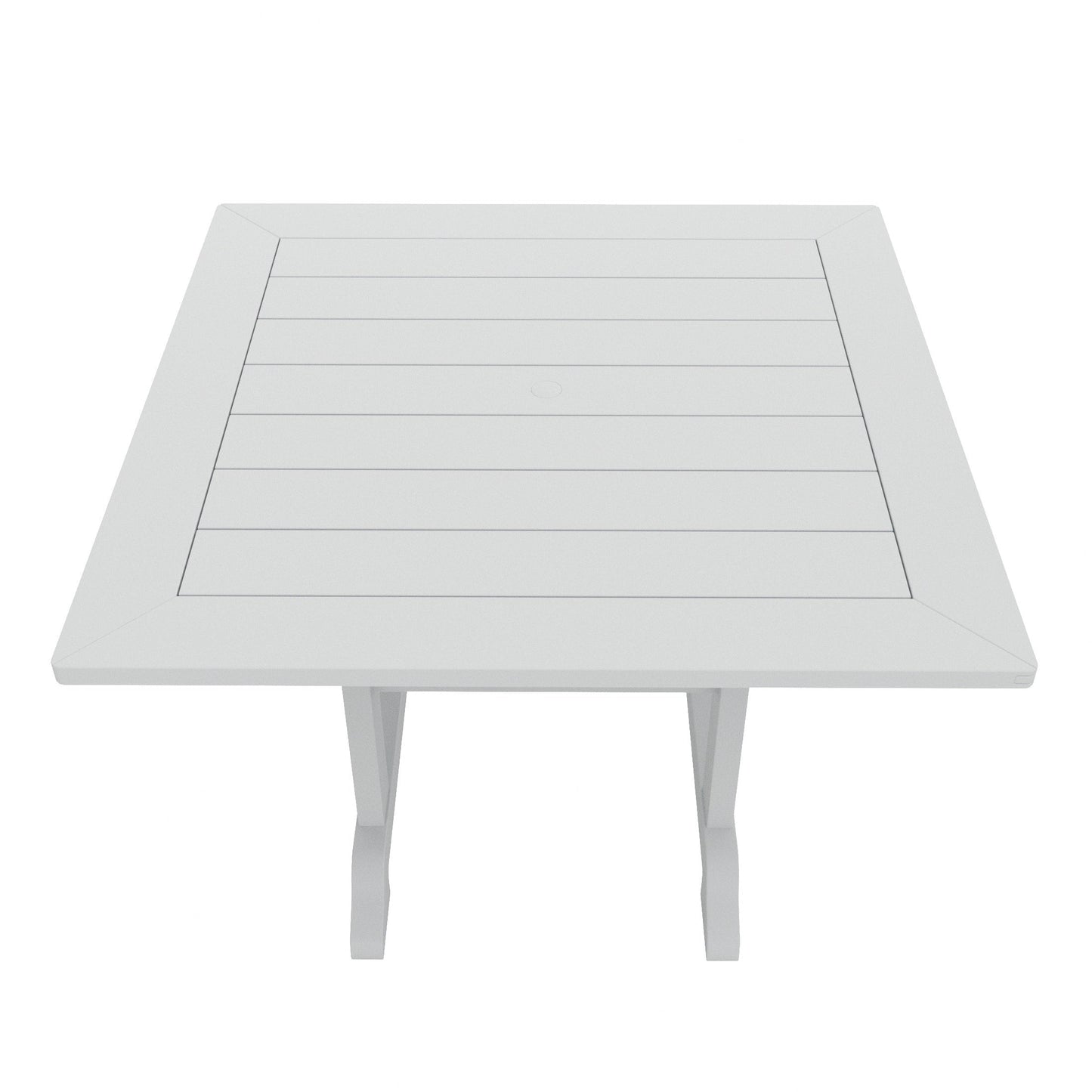 Polytrends Laguna Hdpe Set da pranzo per esterni, adatto a tutte le stagioni, con tavolo quadrato e poltrone (set da 5 pezzi)