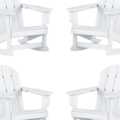 Sedia a dondolo da esterno per patio Polytrends Laguna HDPE adatta a tutte le stagioni (set da 4)