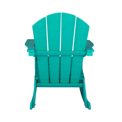 Sedia a dondolo da esterno per patio Polytrends Laguna HDPE adatta a tutte le stagioni (set da 4)