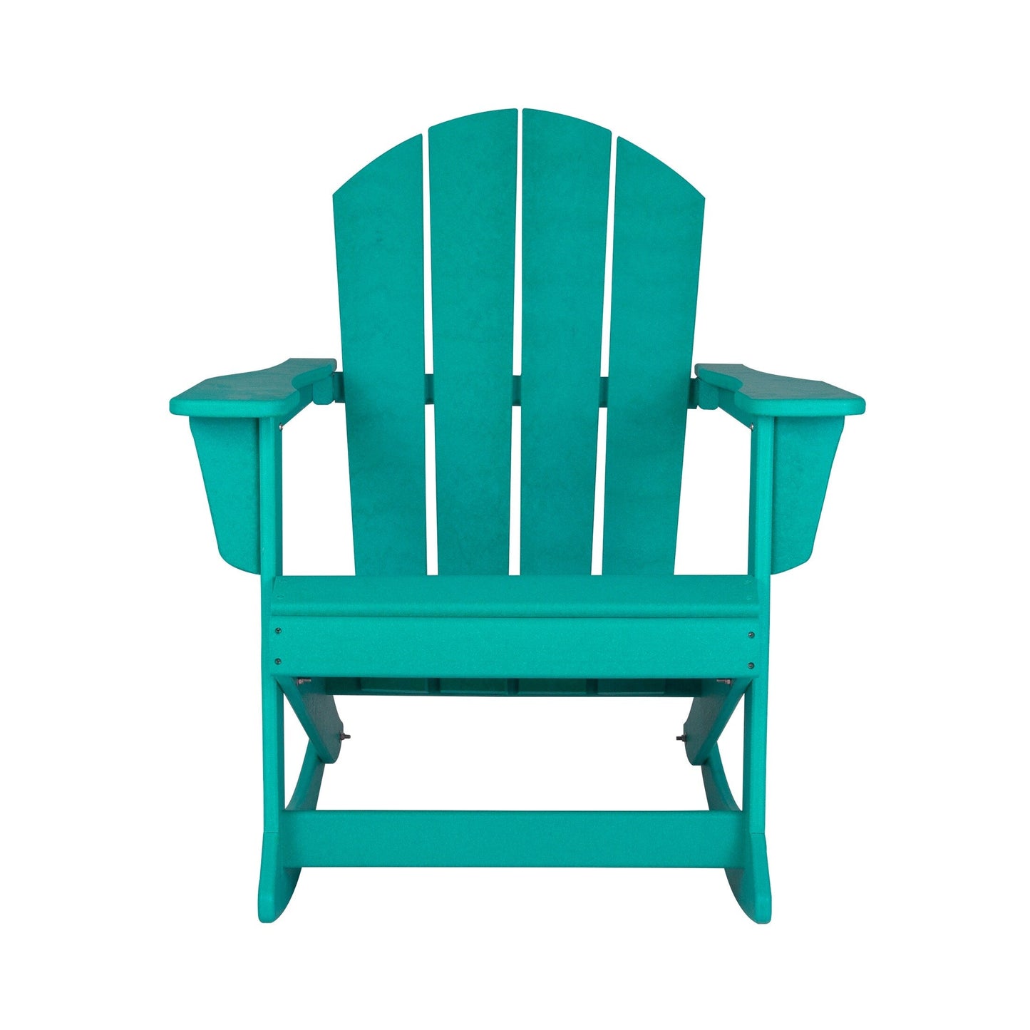 Sedia a dondolo da esterno per patio Polytrends Laguna HDPE adatta a tutte le stagioni (set da 4)