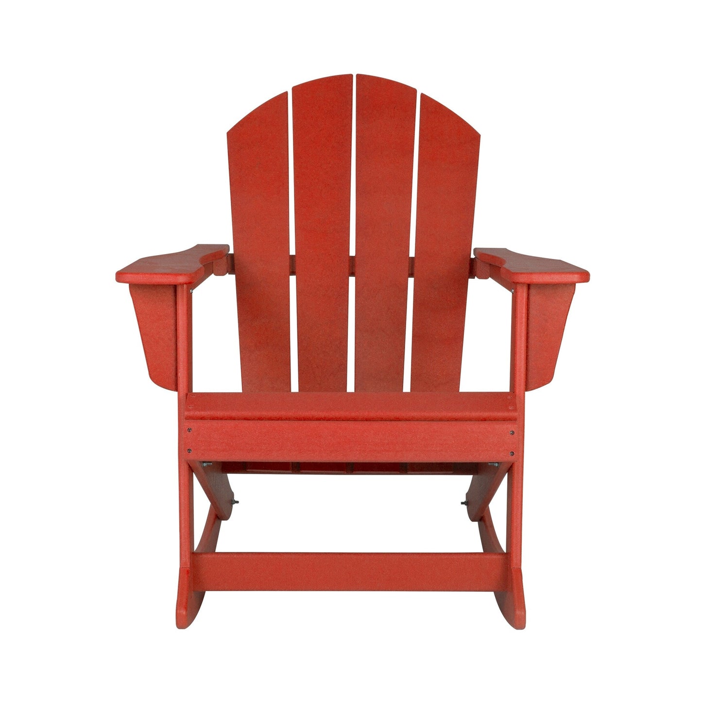 Sedia a dondolo da esterno per patio Polytrends Laguna HDPE adatta a tutte le stagioni (set da 4)