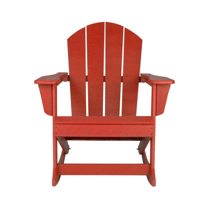 Sedia a dondolo da esterno per patio Polytrends Laguna HDPE adatta a tutte le stagioni (set da 4)