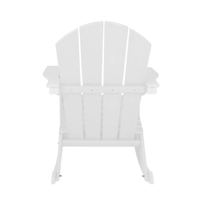 Sedia a dondolo da esterno per patio Polytrends Laguna HDPE adatta a tutte le stagioni (set da 4)