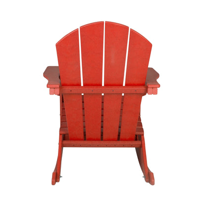 Sedia a dondolo da esterno per patio Polytrends Laguna HDPE adatta a tutte le stagioni (set da 4)