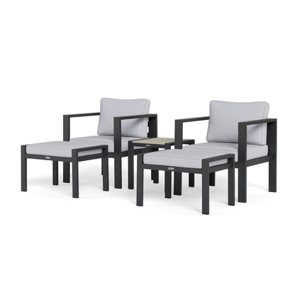 Set di sedute da bistrot per esterni in alluminio Lakeview (5 pezzi)