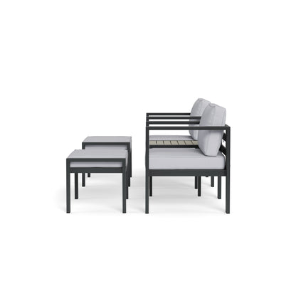 Set di sedute da bistrot per esterni in alluminio Lakeview (5 pezzi)