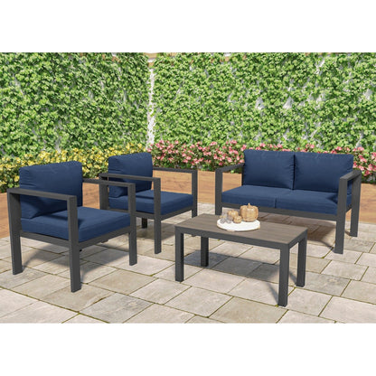 Set di sedute da conversazione per esterni in alluminio Lakeview (4 pezzi)