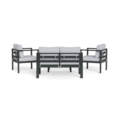 Set di sedute da conversazione per esterni in alluminio Lakeview (4 pezzi)