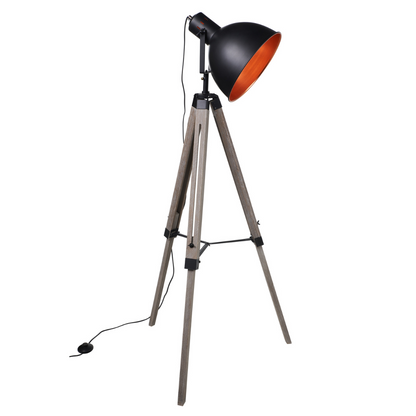 Lampada regista da terra con faro colore ottone