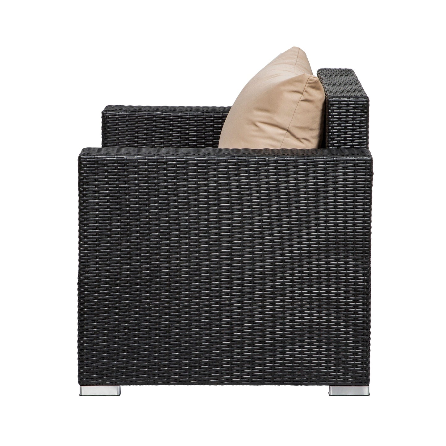 Set di mobili da giardino in vimini Landon da 4 pezzi con cuscini