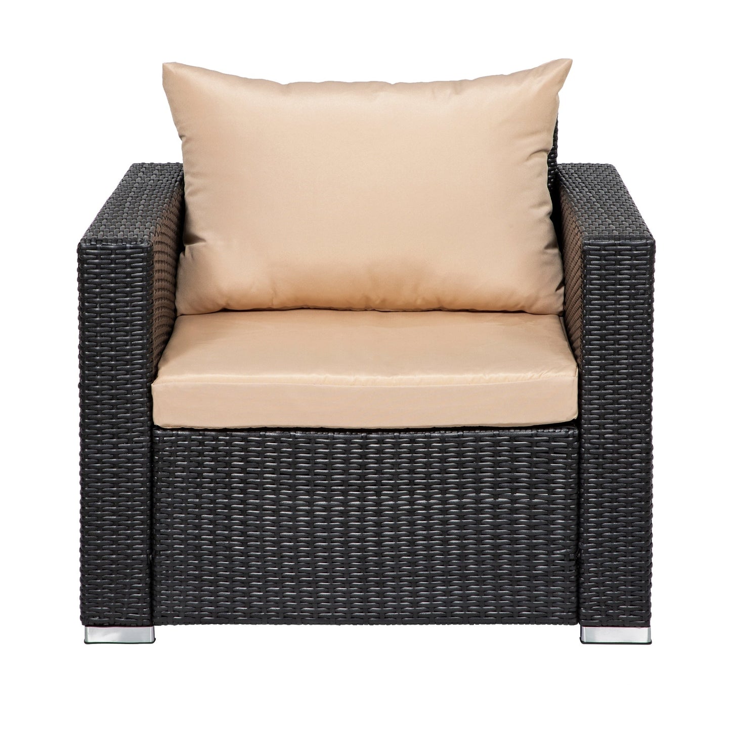 Set di mobili da giardino in vimini Landon da 4 pezzi con cuscini