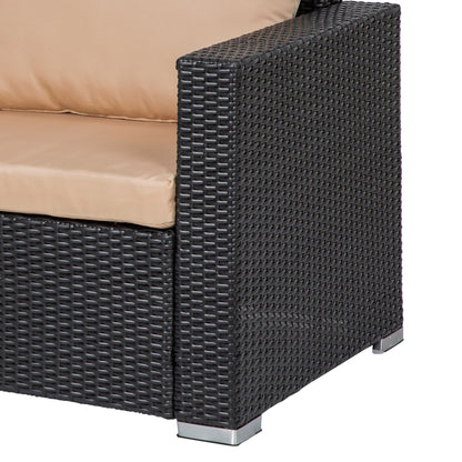 Set di mobili da giardino in vimini Landon da 4 pezzi con cuscini