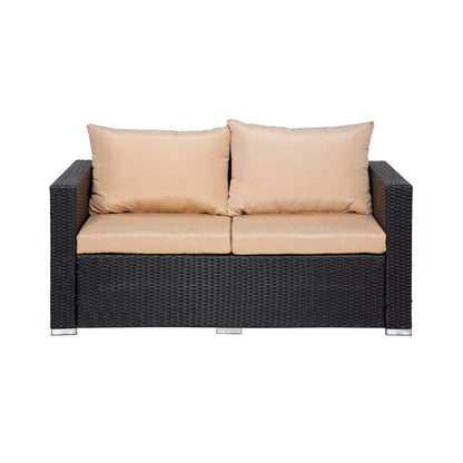 Set di mobili da giardino in vimini Landon da 4 pezzi con cuscini