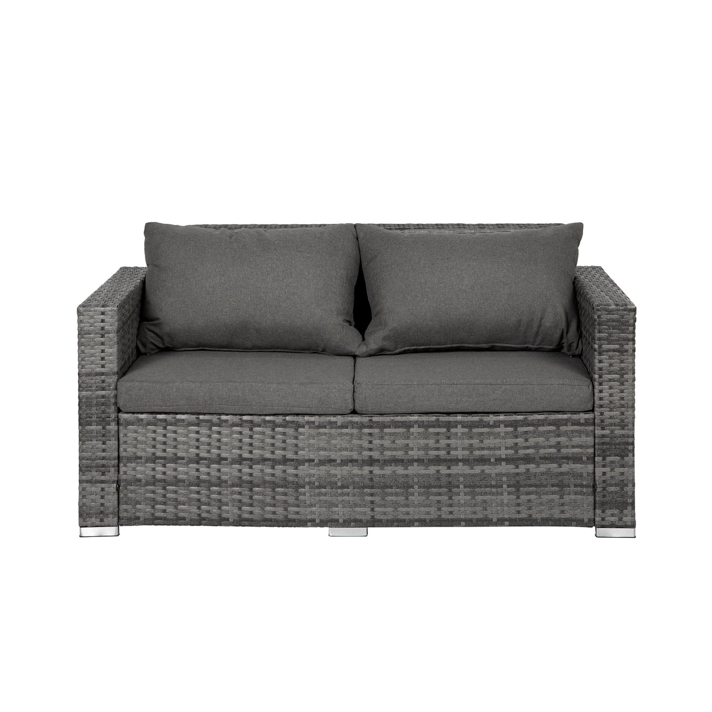 Set di mobili da giardino in vimini Landon da 4 pezzi con cuscini