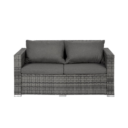 Set di mobili da giardino in vimini Landon da 4 pezzi con cuscini