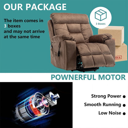 Poltrona reclinabile elettrica con massaggio e riscaldamento, portabicchieri nascosto