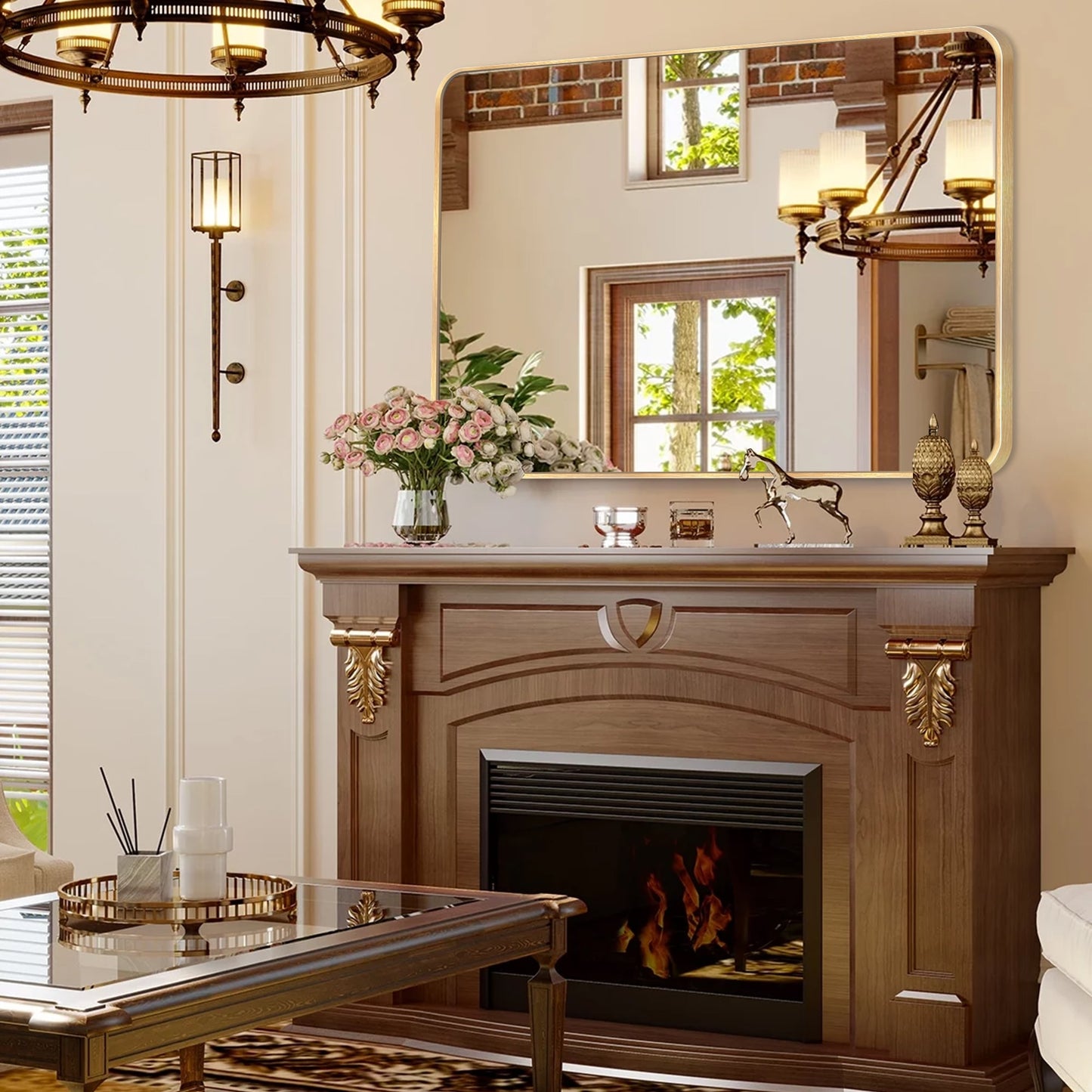 Specchio da terra moderno a figura intera, specchio indipendente