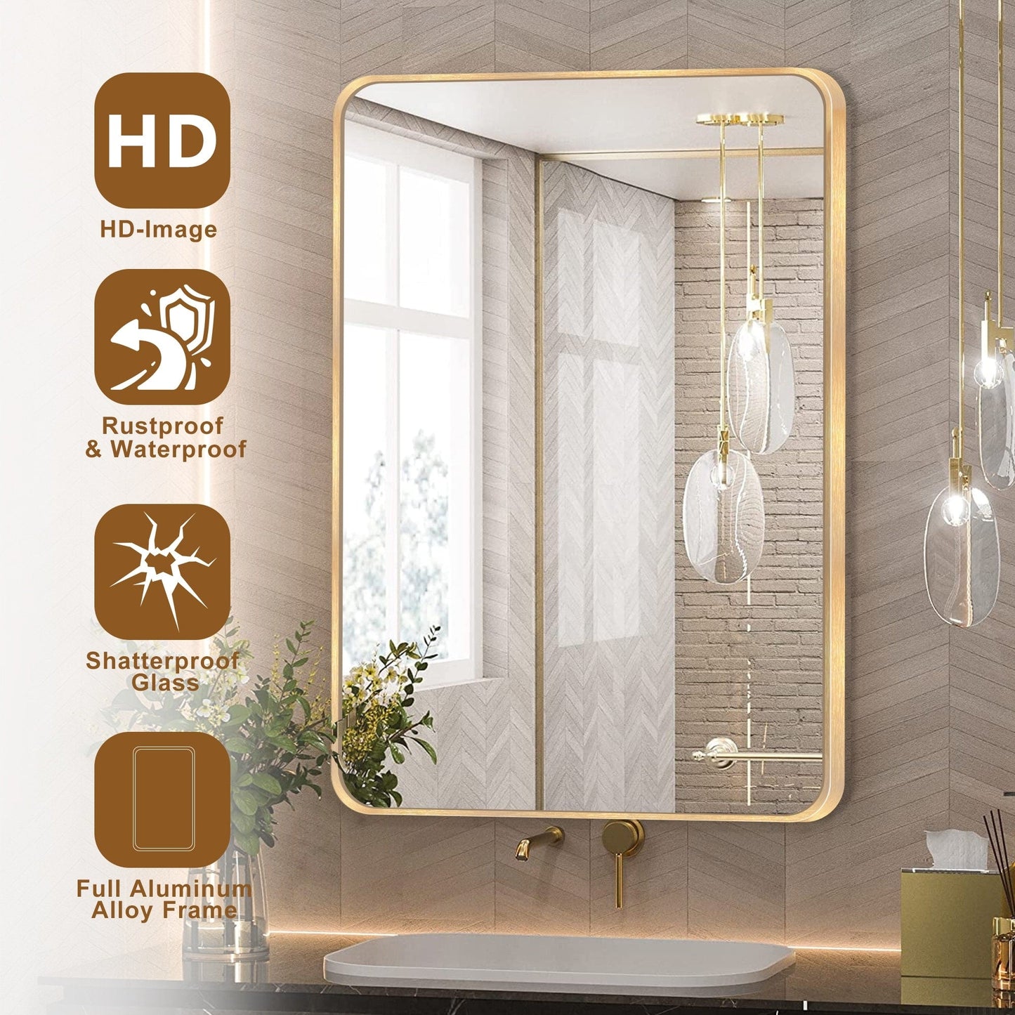 Specchio da terra moderno a figura intera, specchio indipendente