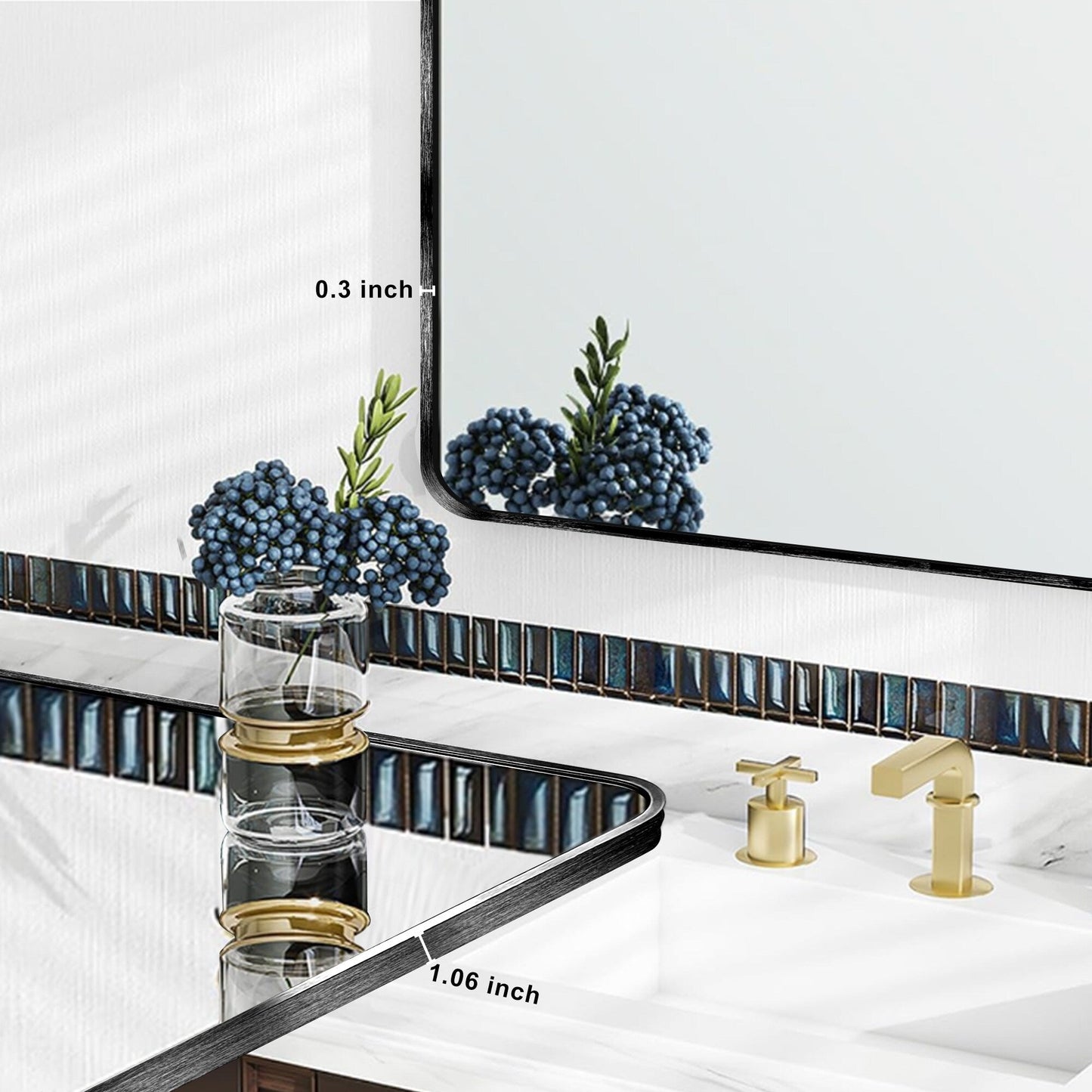 Specchio da terra moderno a figura intera, specchio indipendente