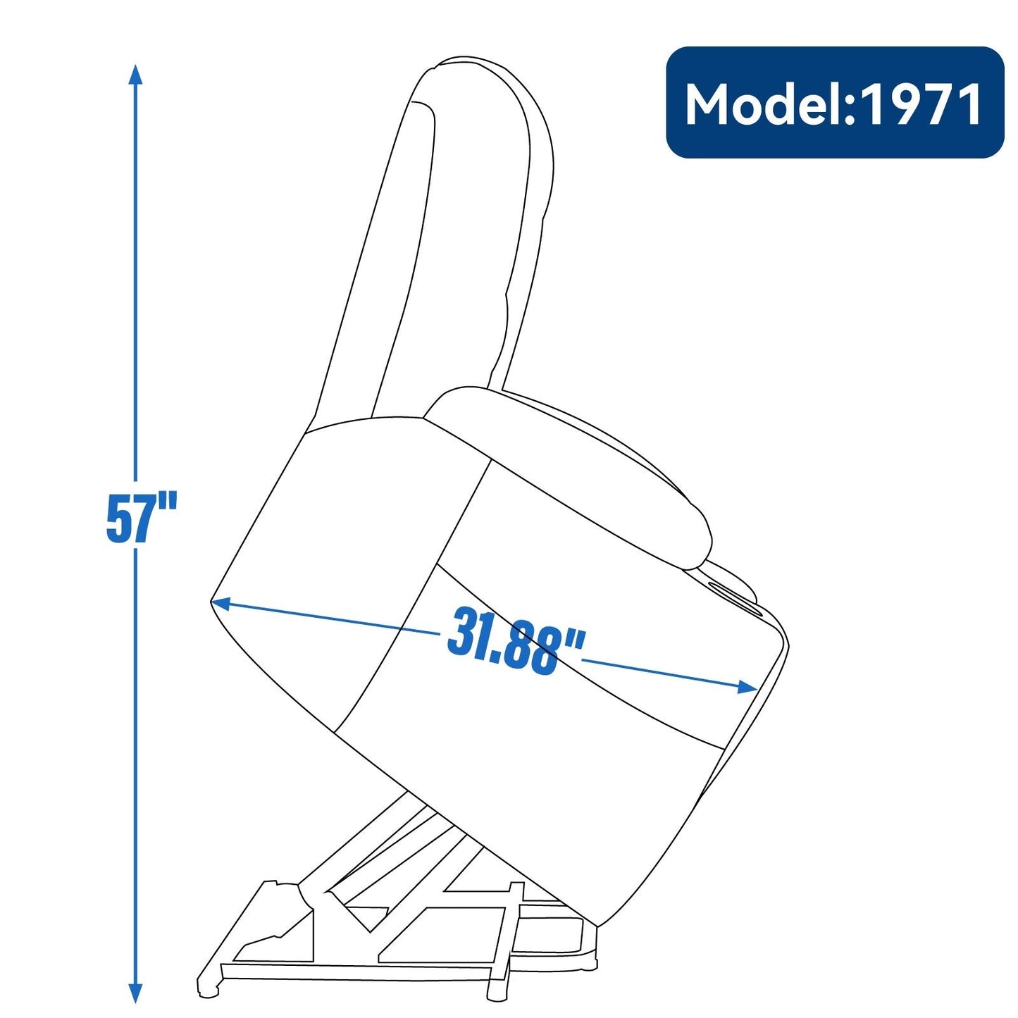Poltrona reclinabile elettrica di grandi dimensioni con massaggio e calore