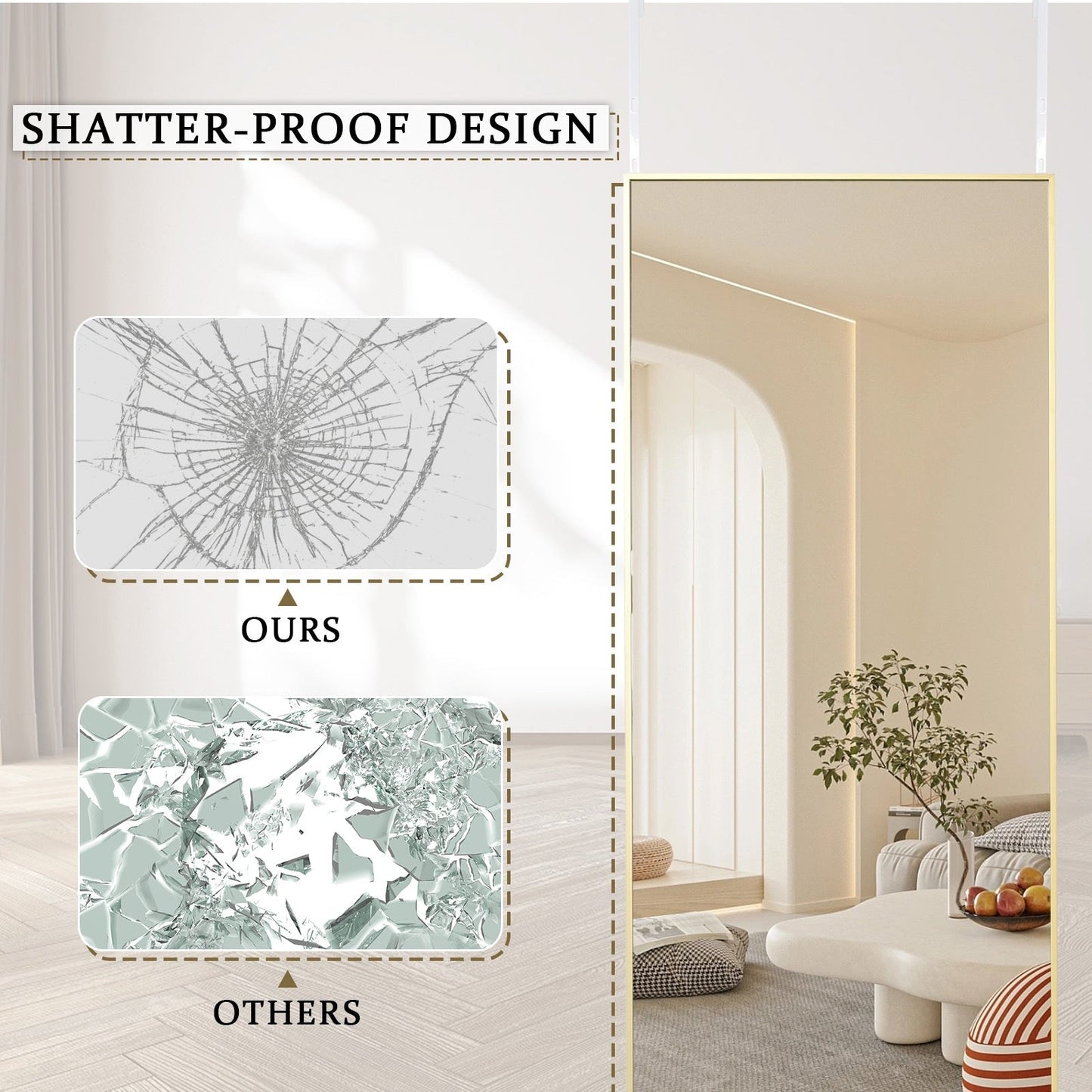 Grande specchio a figura intera da appendere alla parete