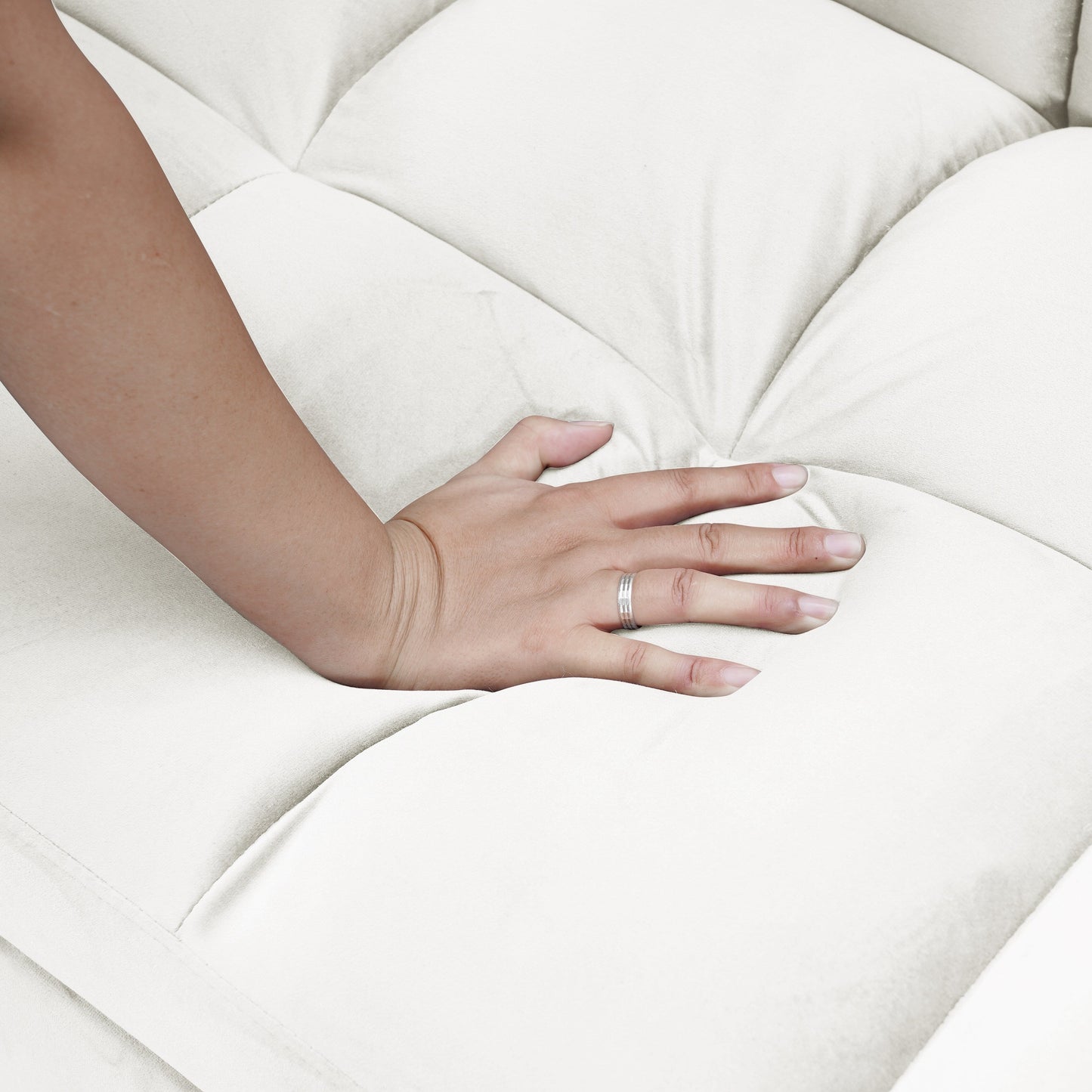 Divano letto grande in velluto con schienale regolabile - Design salvaspazio 3 in 1 per soggiorni o camere da letto