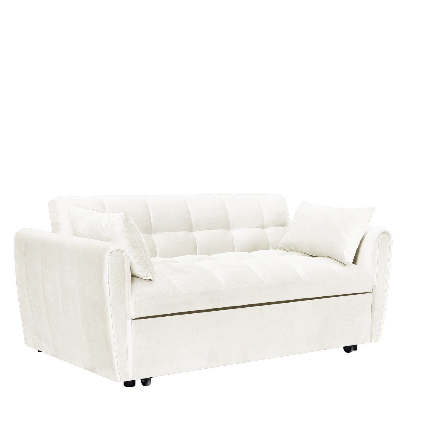 Divano letto grande in velluto con schienale regolabile - Design salvaspazio 3 in 1 per soggiorni o camere da letto