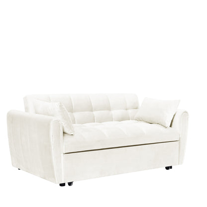 Divano letto grande in velluto con schienale regolabile - Design salvaspazio 3 in 1 per soggiorni o camere da letto