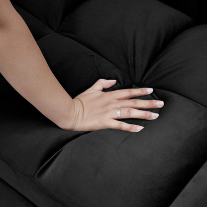 Divano letto grande in velluto con schienale regolabile - Design salvaspazio 3 in 1 per soggiorni o camere da letto