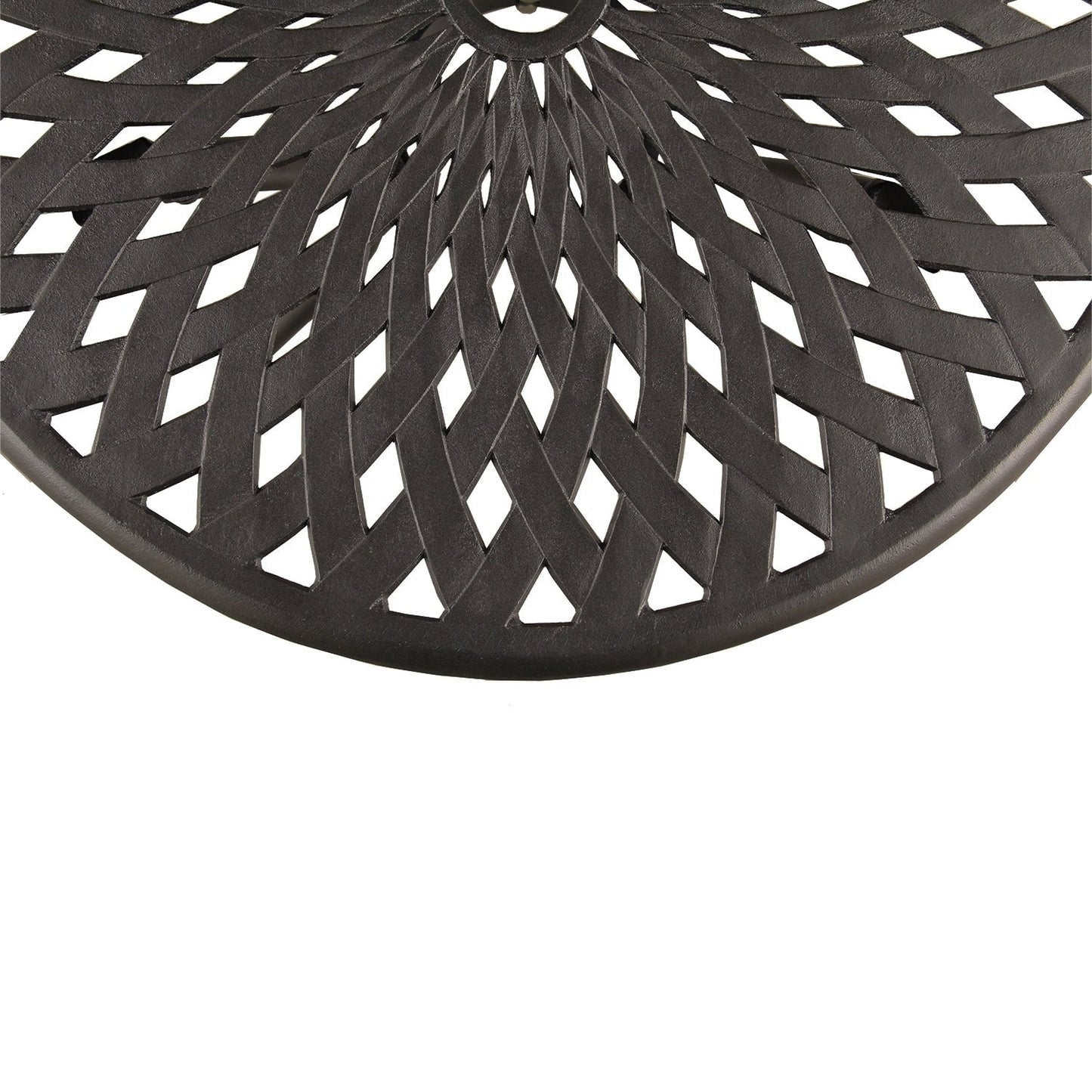 Set da bistrot da giardino per patio esterno a traliccio da 3 pezzi in sabbia nera