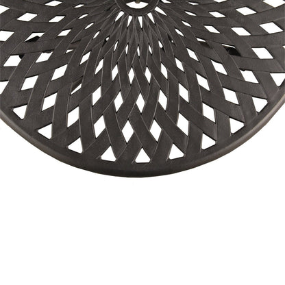 Set da bistrot da giardino per patio esterno a traliccio da 3 pezzi in sabbia nera